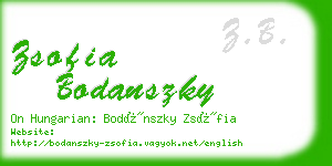 zsofia bodanszky business card